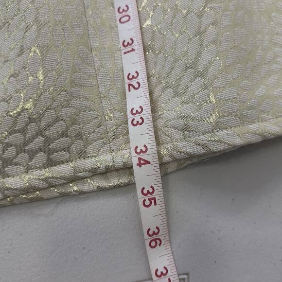 Charming Charlie Medium Ivory Gold Brocade Dress Y2K party dress structured zip - Picture 8 of 12